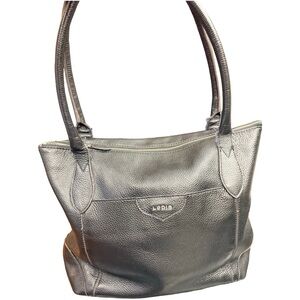 Lodis Rich Black Pebble Leather Tote